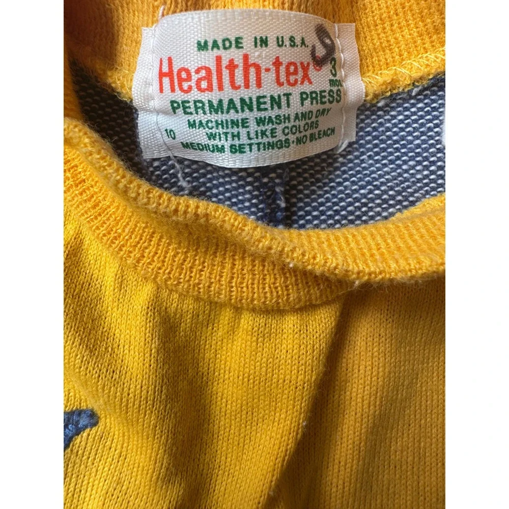 Vintage Health-tex Baby Romper 3 Mo Yellow Blue Rainbow Moon Star Made in USA